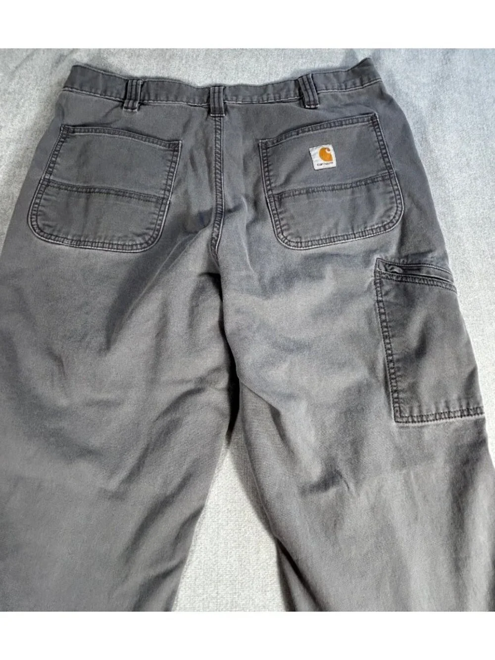 Carhartt Relaxed Fit Straight Leg Pants Men's 36x30 (Fits 35x28) Gray Stretch